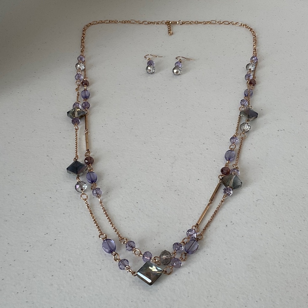 Amethyst Necklace/Earrings Set